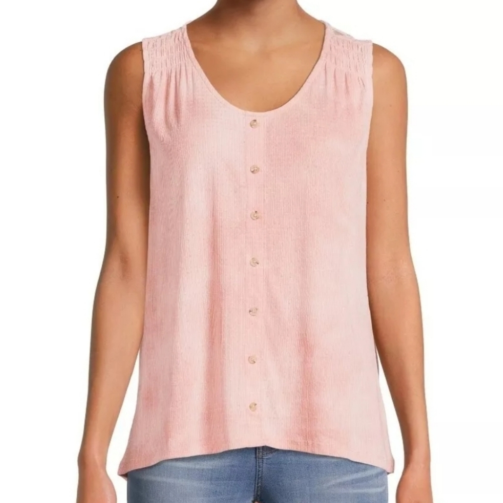 Como Blu Womens Shirred Lace Detail Tank Top Size S
